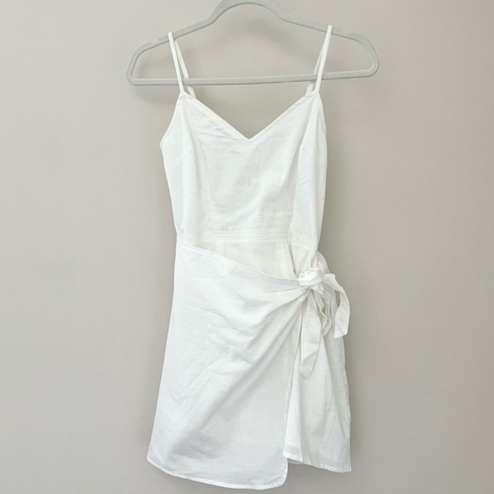 Abercrombie White Linen Mini Wrap Dress